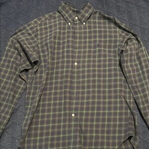 Polo Ralph Lauren Men's Green Navy Plaid Button Down Shirt